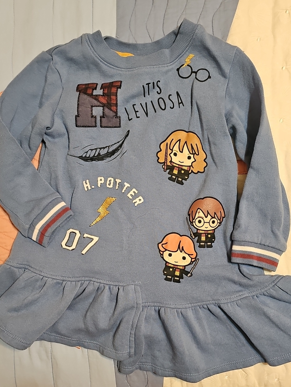 Harry Potter Denim Blue  Sweatshirt Dress- 3T